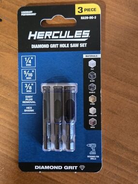 Diamond Grit Hole Saw Set - Blue - 3 Piece